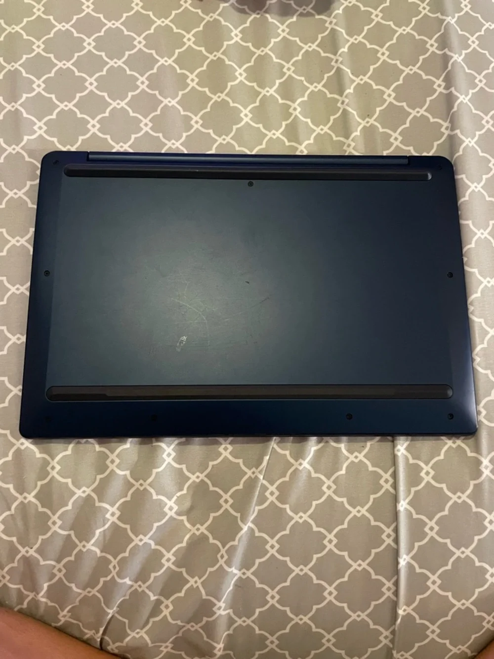 Lenovo Navy Blue Chromebook Laptop with Sticker Decor